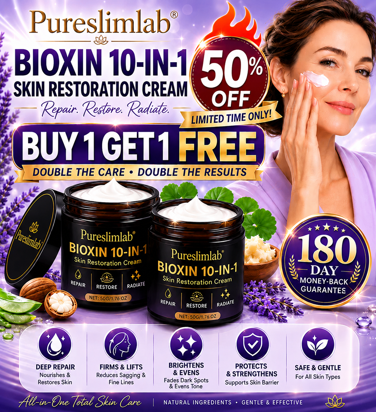 ✨Pureslimlab®Bioxin 10-in-1 Skin Comfort Cream🍀