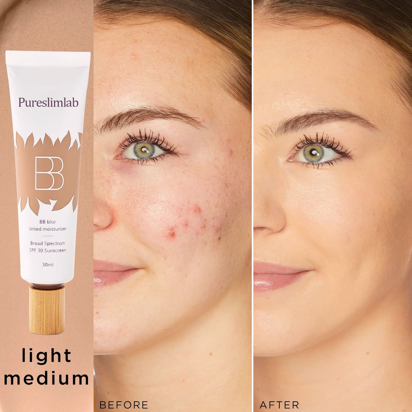 BB blur tinted moisturizer SPF30: 2-in-1 Tint + Sunscreen | FREE Brush