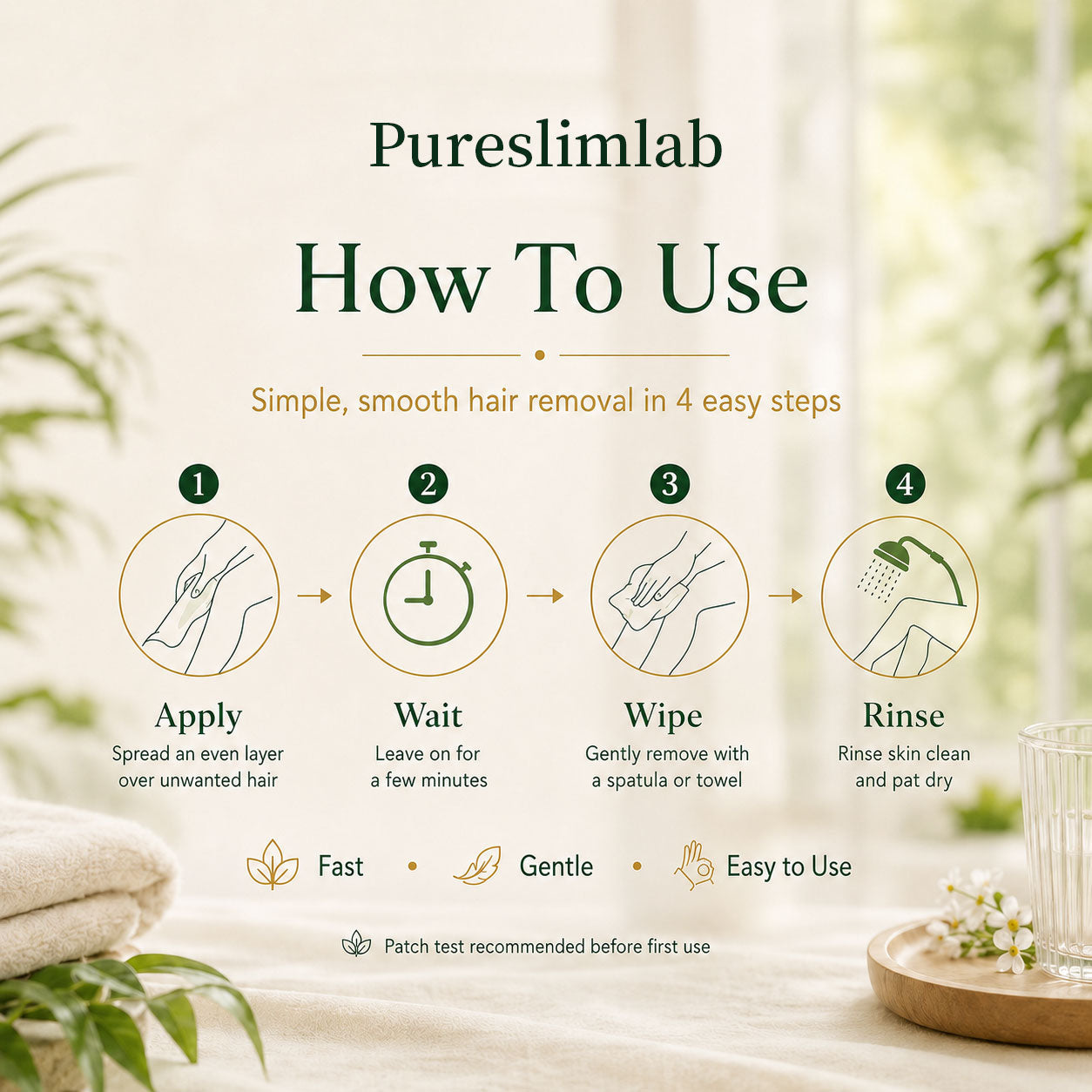 Natural Gentle Hair Removal Cream | For Women & Men, Sensitive Skin