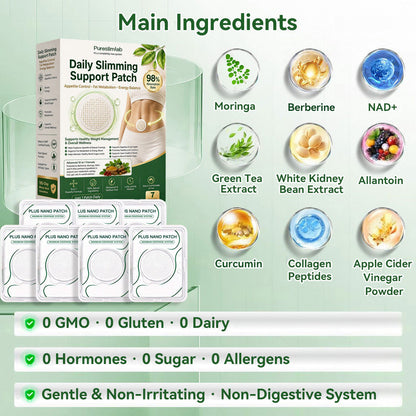 Purselimlab® 𝑴𝒐𝒓𝒊𝒏𝒈𝒂 · 𝑩𝒆𝒓𝒃𝒆𝒓𝒊𝒏𝒆 × 𝑵𝑨𝑫+ 10-𝒊𝒏-1 𝑨𝒅𝒗𝒂𝒏𝒄𝒆𝒅 𝑵𝒂𝒏𝒐 𝑴𝒊𝒄𝒓𝒐𝒏𝒆𝒆𝒅𝒍𝒆 𝑷𝒂𝒕𝒄𝒉(Just once a day, visible changes in 7 days) For obesity, cardiovascular health, diabetes, sleep apnea, thyroid gland, intestinal health, joint problems and more